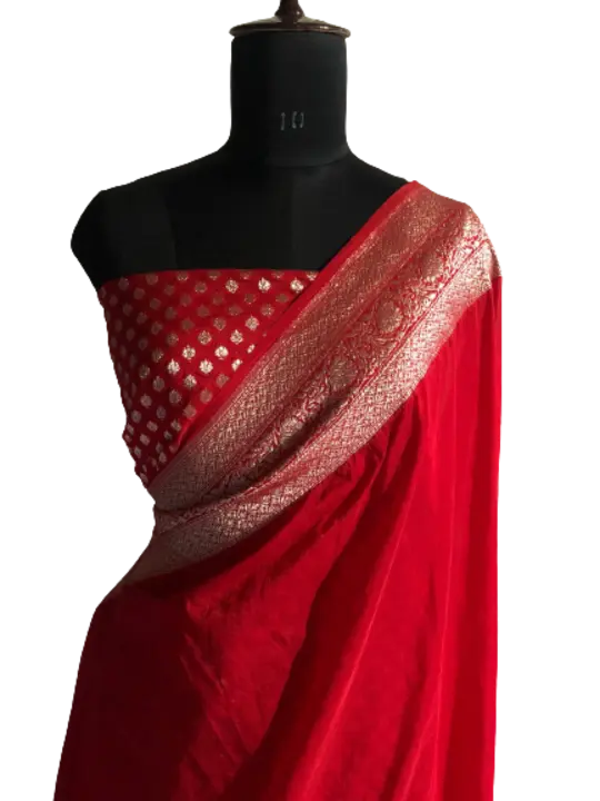 Red Georgette Banarasi Saree  uploaded by V'VERSE on 7/21/2023