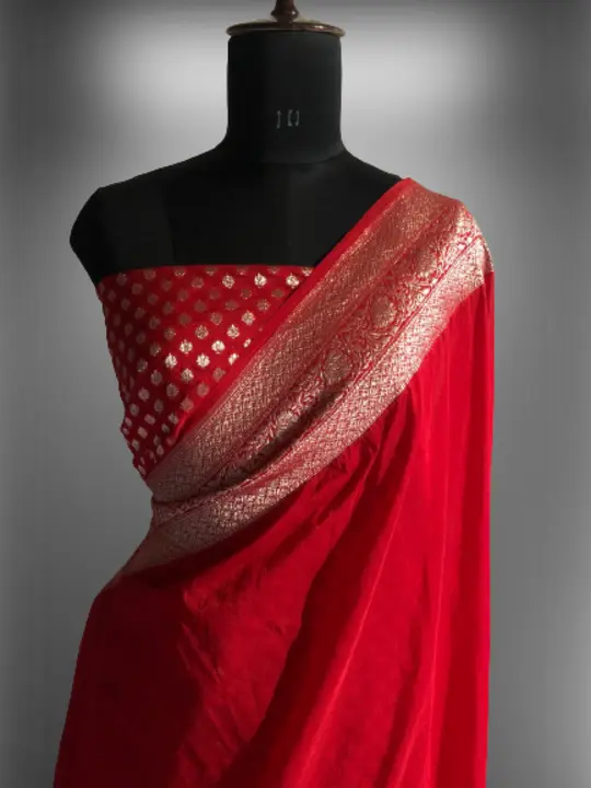 Red Georgette Banarasi Saree  uploaded by V'VERSE on 7/21/2023