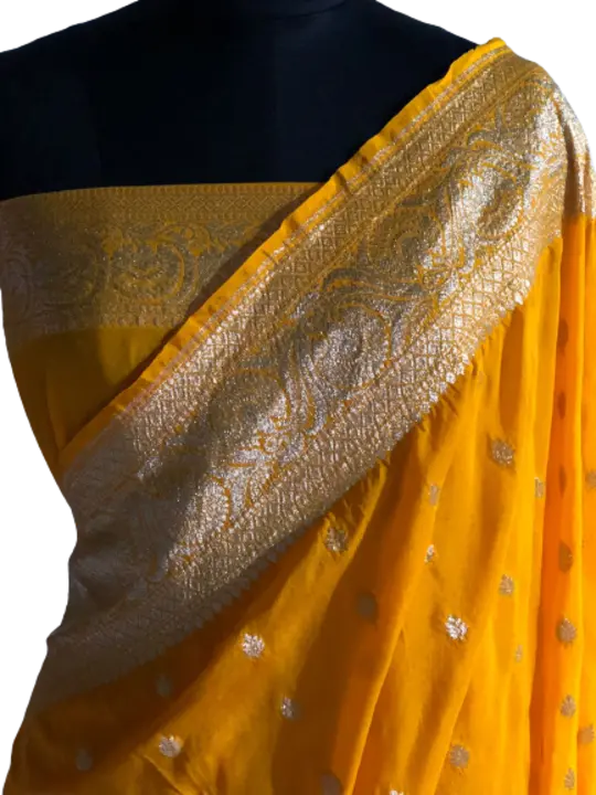 Gold Yellow Georgette Banarasi Saree  uploaded by V'VERSE on 7/21/2023