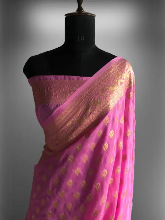 Pink Georgette Banarasi Saree  uploaded by V'VERSE on 7/21/2023