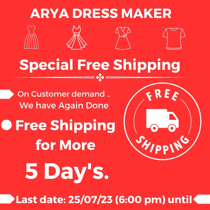 Free shipp offer  uploaded by Arya dress maker on 7/21/2023