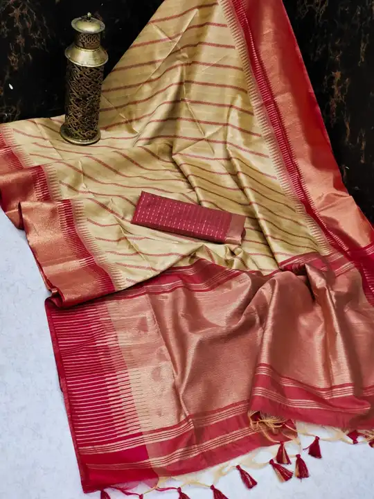 Semi TUSSAR silk saree uploaded by VARDHAK COLLECTION  on 7/21/2023