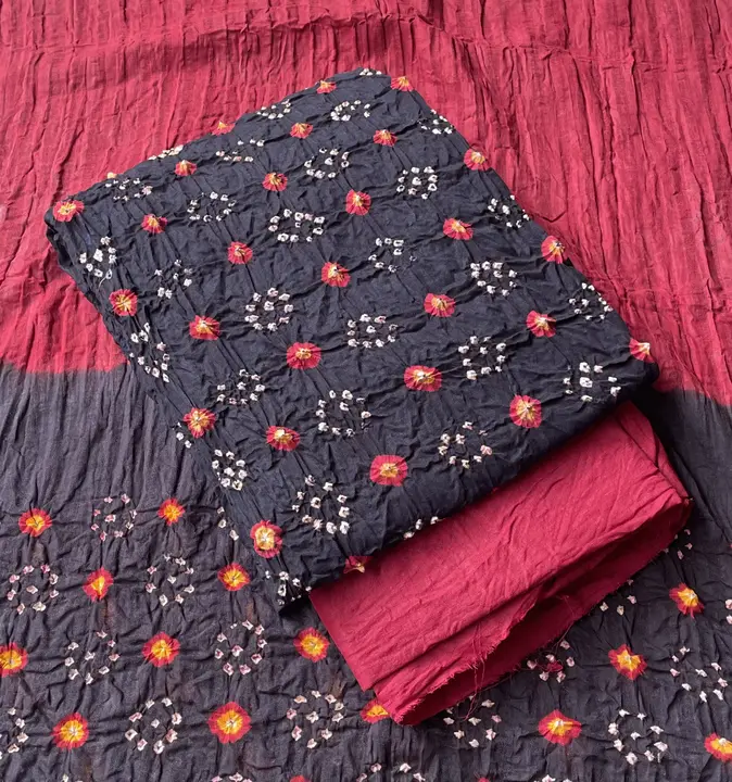 Cotton satin Multi Bandhani suit  uploaded by Jayshree creation on 7/21/2023