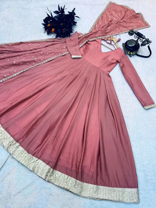 GOWN:-SERIES NEW DESIGNER PARTY GOWN PENT & DUPATTA  SET👗*  uploaded by NIVA CREATION on 7/21/2023