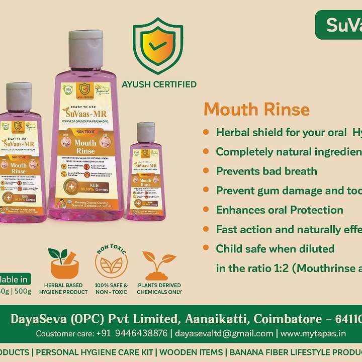 Post image Your Oral health partner! Keep. Mouth ulcers in check with the all herbal mouth wash!