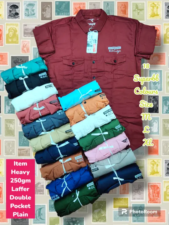 Fabric Heavy Lafer 250gms Item:- Double Pocket Plain Size M, L, XL  uploaded by business on 7/21/2023