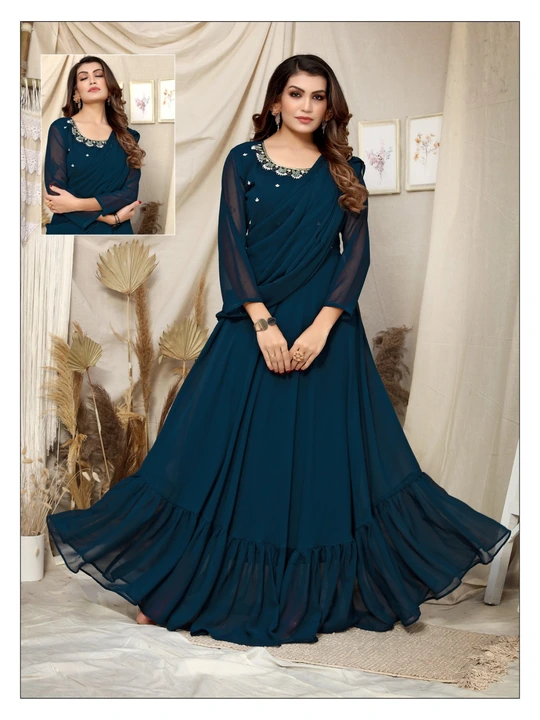 Exclusive Party Wear Gown with Drape Dupatta  uploaded by Vihu fashion on 7/21/2023