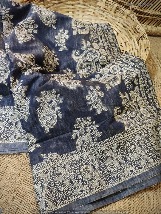 Banarasi cotton chikankari weaving saree uploaded by Suyukti Creation on 7/21/2023