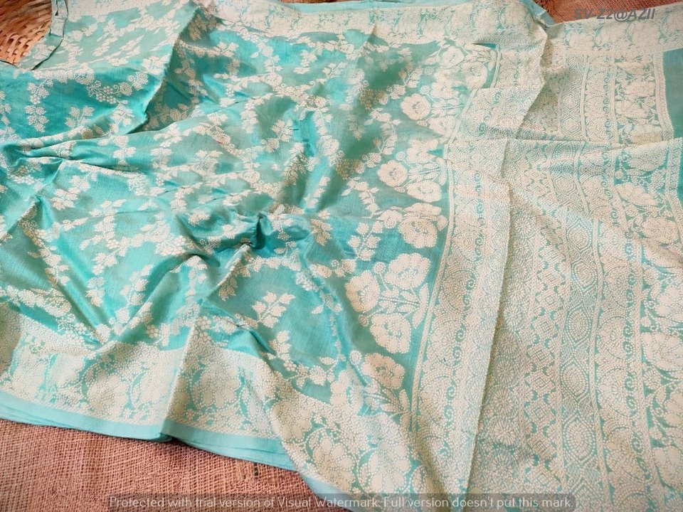Banarasi cotton chikankari weaving saree uploaded by Suyukti Creation on 7/21/2023