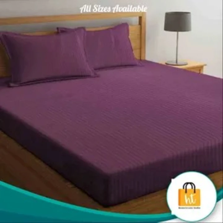 Pure Cotton And Stripe Both Fabric  and All single and Double Bedsheet with two pillow cover  uploaded by Hometrade India on 7/21/2023