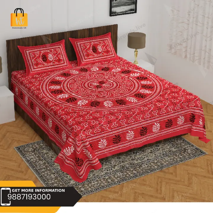 Bedsheet Adda Pure Cotton Jaipur Printed Double Bedsheet with two pillow covers uploaded by Bedsheet Adda on 7/21/2023