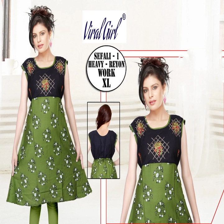 Post image Hey! Checkout my new product called
Viral girl women's Rayon Ghera kurti pack of 4.