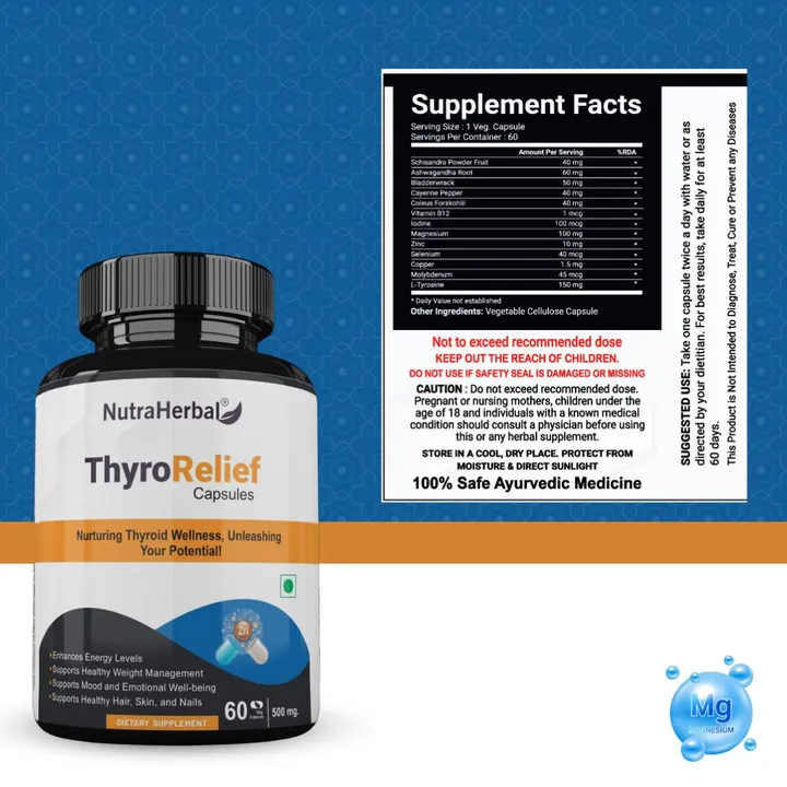 Nutraherbal ThyroRelief thyroid care capsules 60capsules 500mg  uploaded by Jiya marketing and traders on 7/21/2023