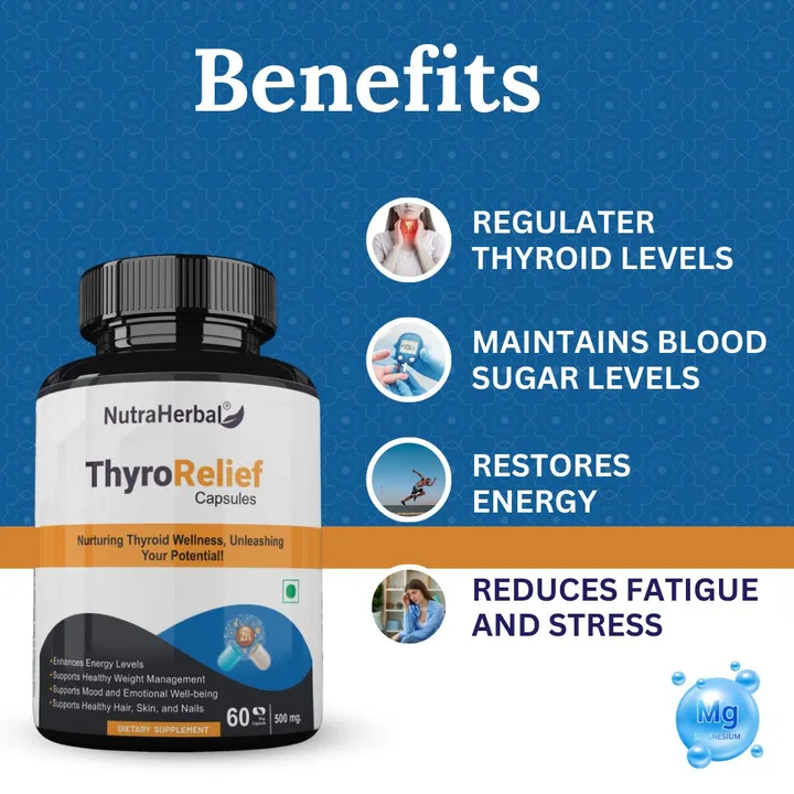 Nutraherbal ThyroRelief thyroid care capsules 60capsules 500mg  uploaded by Jiya marketing and traders on 7/21/2023