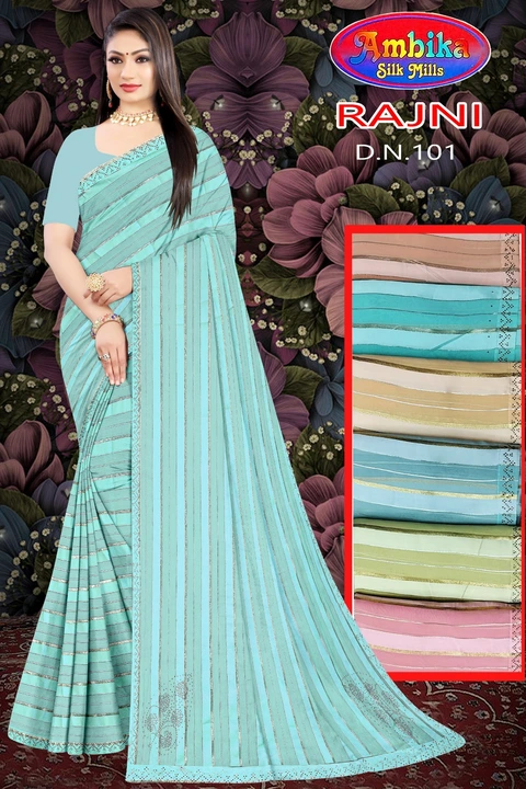  ( Rajni ) fancy print + with siroski+with less.  Any inquiry call and whatsup me  09510772519 uploaded by Ambika silk mills  on 7/21/2023