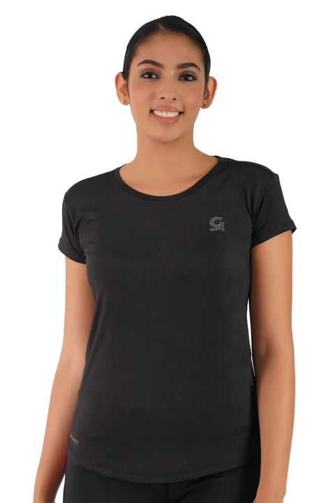 4way lycra r neck tshirt for women  uploaded by Showroom quality sports wear manufacturers  on 7/21/2023