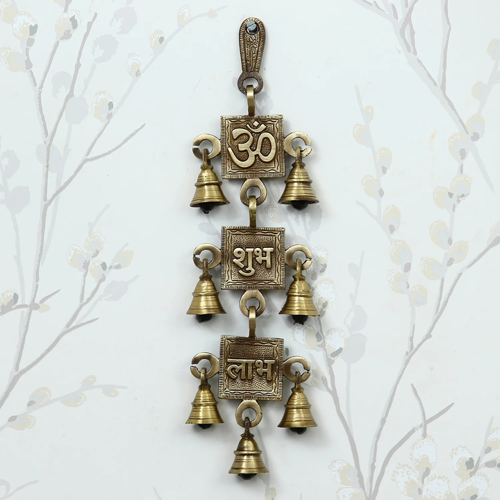 ✨Brown Om Shubh Labh Brass Wall Hanging Bells
 uploaded by Home decor on 7/21/2023