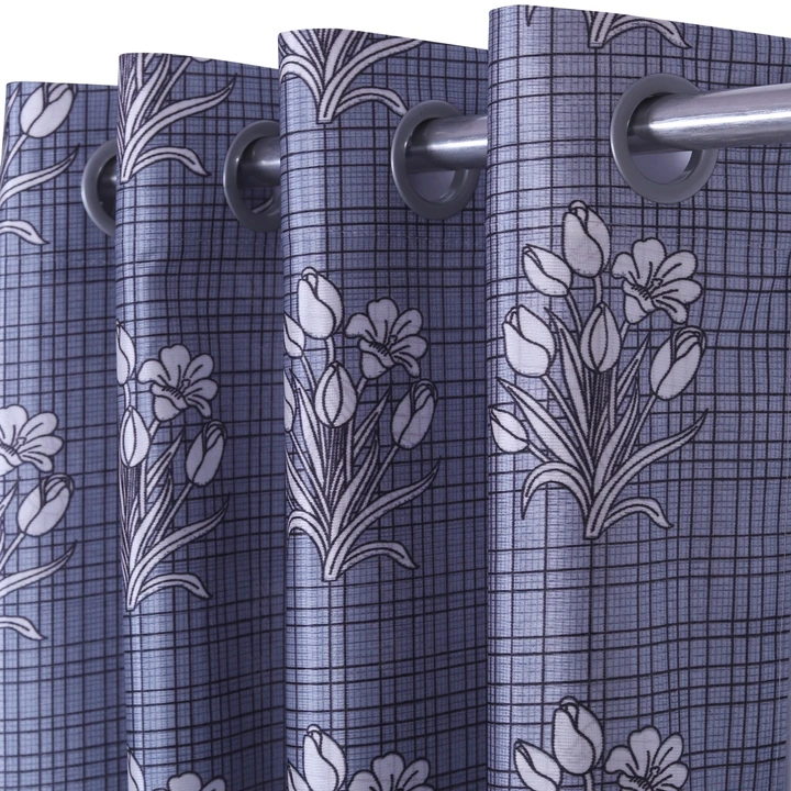 Floral printed 7 feet Door curtains on checks background set of 1 uploaded by Home max india on 7/21/2023