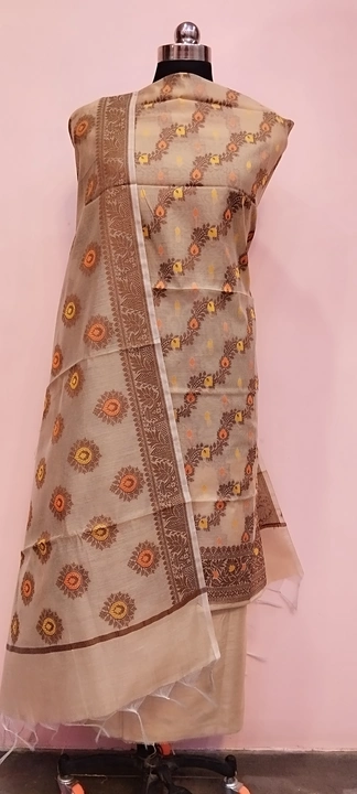 Banarasi Cotton Suit with Dupatta & Pant in Tussar Colour uploaded by REGALIA WEAVERS ENTERPRISES on 7/21/2023