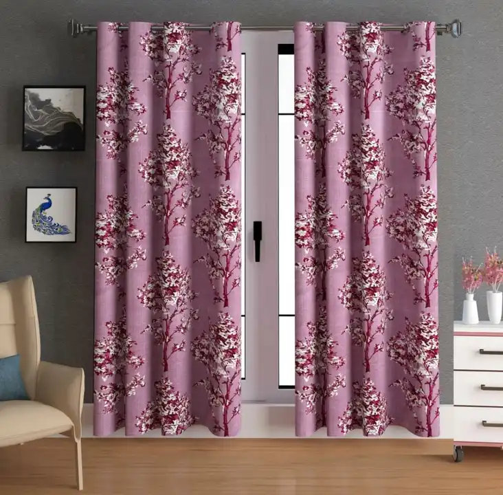 Botanical printed hevay7FT curtains Door set of 1 uploaded by Home max india on 7/21/2023