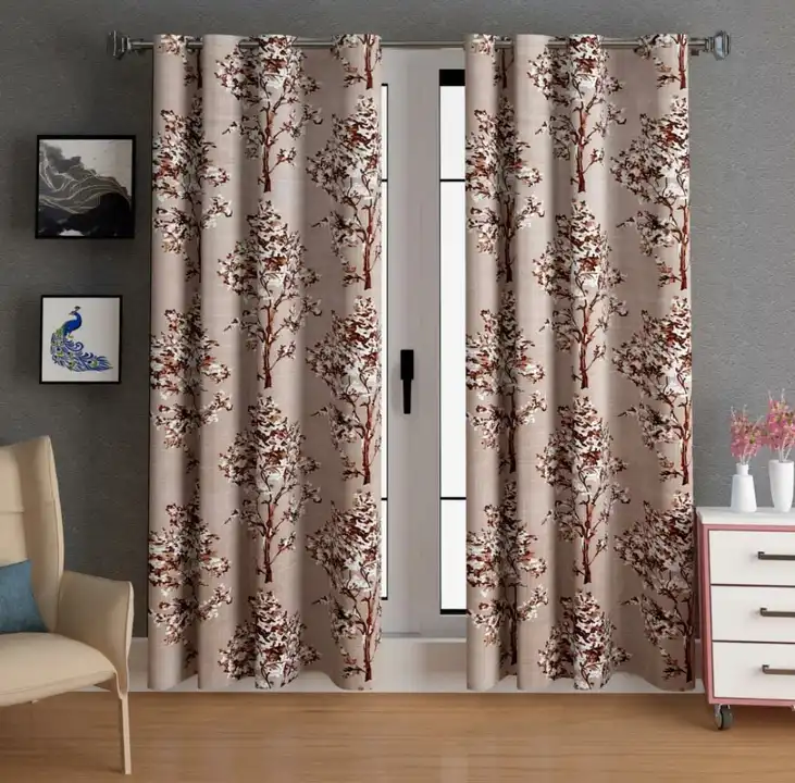Botanical printed hevay curtains  7FT Door set 1 uploaded by Home max india on 7/21/2023