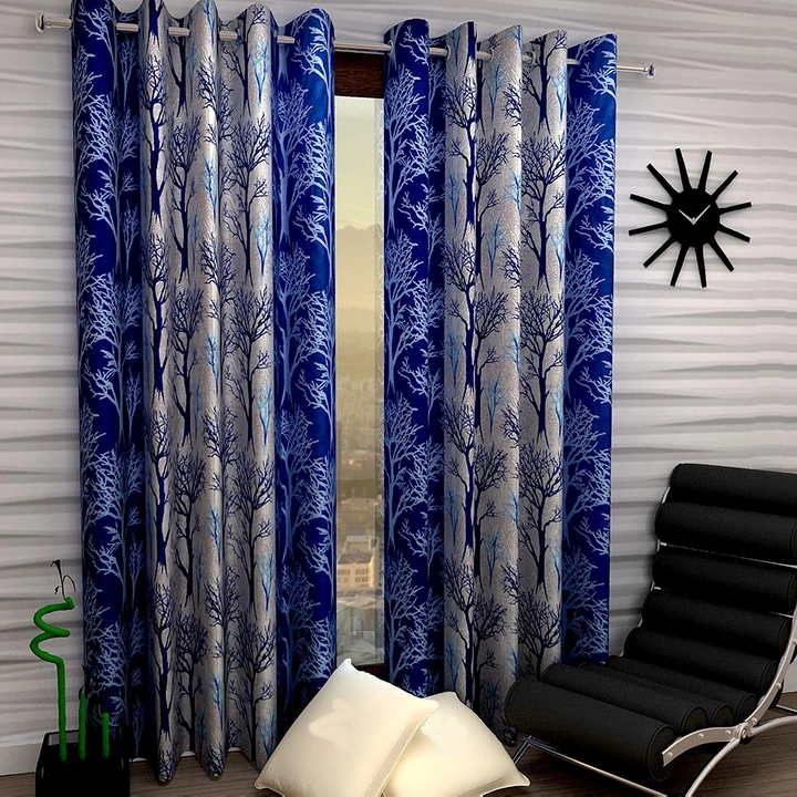 Autumn tree printed multicolor curtain 5FT window set for 1 uploaded by Home max india on 7/21/2023