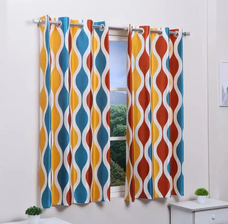 Block chain printed curtains 7FT Door set for 1_Multicolour  uploaded by Home max india on 7/21/2023