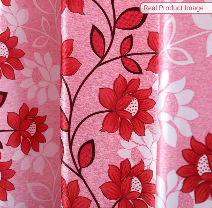 Chain flower printed curtains 5FT window set of 1_Maroon  uploaded by Home max india on 7/21/2023