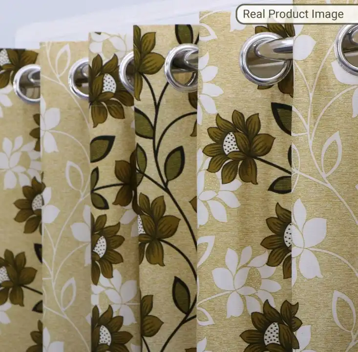Chain flower printed curtains 5FT window set of 1_Maroon  uploaded by Home max india on 7/21/2023
