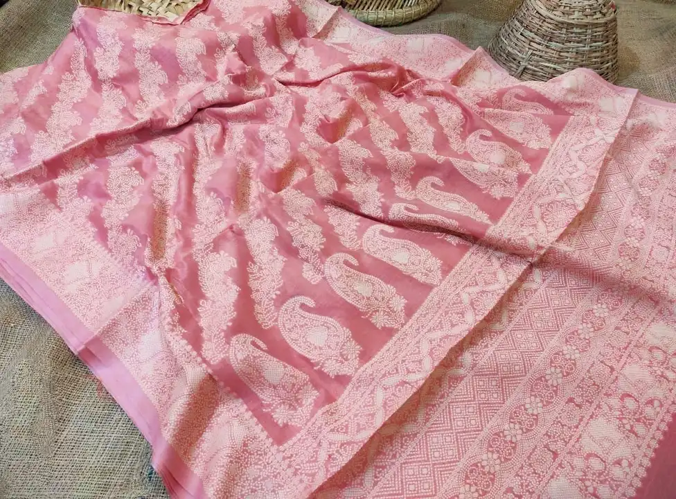 Banrasi cotton chikankari weaving saree uploaded by Suyukti fab on 7/21/2023
