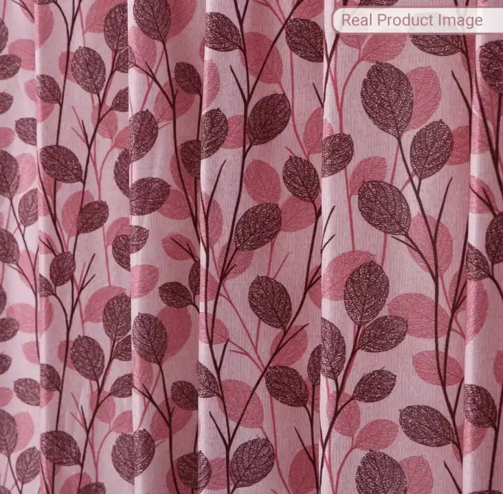 Elegant leaves printed curtains 5FT window set of 1_pink  uploaded by Home max india on 7/21/2023