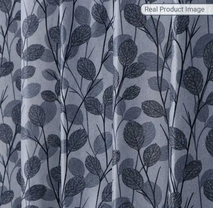 Elegant leaves printed curtains 7FT Door set of 1_Grey  uploaded by Home max india on 7/21/2023