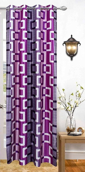 Geometric box printed multicolor curtain 5FT window set of 1_purple  uploaded by Home max india on 7/21/2023