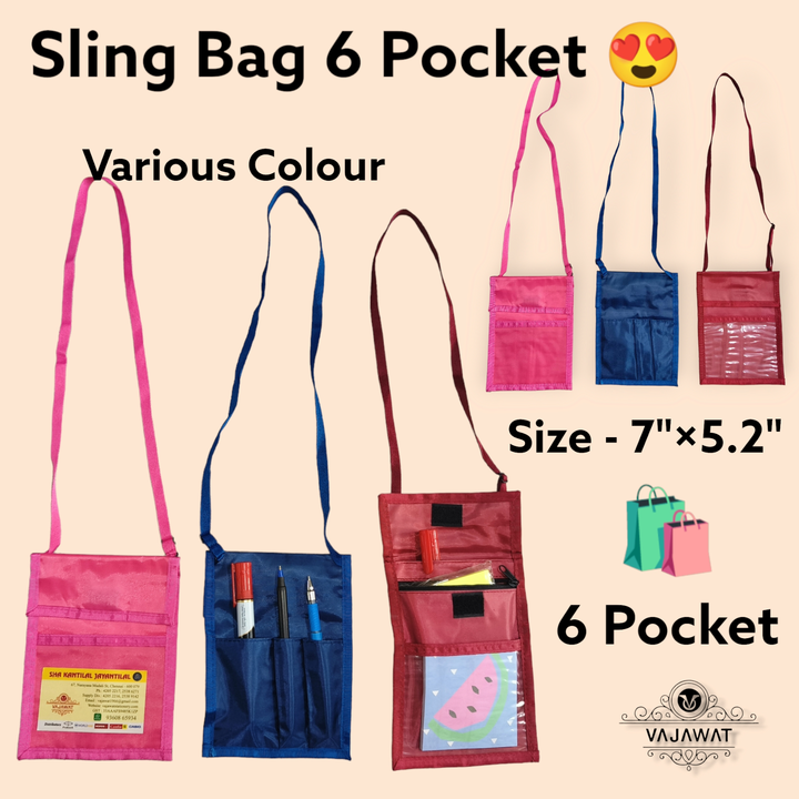 Mini Sling bag 6 Pocket 😍 uploaded by Sha kantilal jayantilal on 7/21/2023