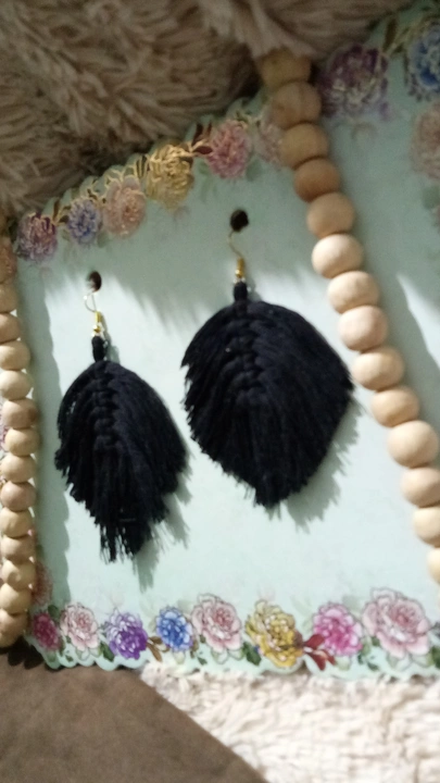 Hand made macrame earrings  uploaded by Royal wooden workshop on 7/21/2023