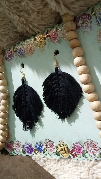 Hand made macrame earrings  uploaded by Royal wooden workshop on 7/21/2023