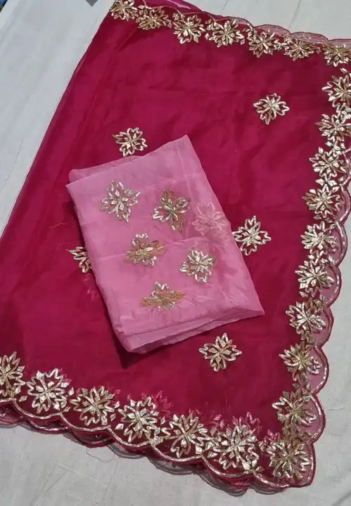 Pure organza gota patii work saree uploaded by Sanvish collection on 7/21/2023