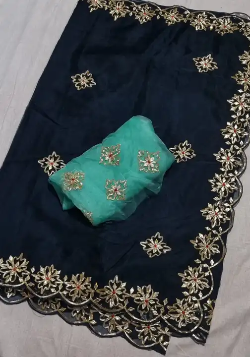 Pure organza gota patii work saree uploaded by Sanvish collection on 7/21/2023
