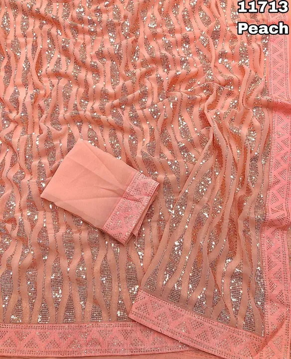 Chiffon pleating crush saree uploaded by Mitras Lifestyle on 7/21/2023