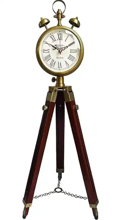 HOUSE OF DREAMS® Brass Vintage Home Decorative Floor Clock with Adjustable Wooden Tripos Stand  uploaded by business on 7/21/2023