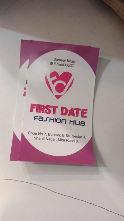 Visiting card store images of First date fashion hub