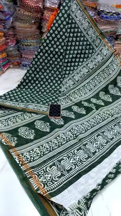 Chanderi cotton saree  uploaded by Santipur saree on 7/21/2023
