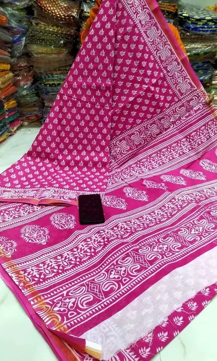 Chanderi cotton saree  uploaded by Santipur saree on 7/21/2023