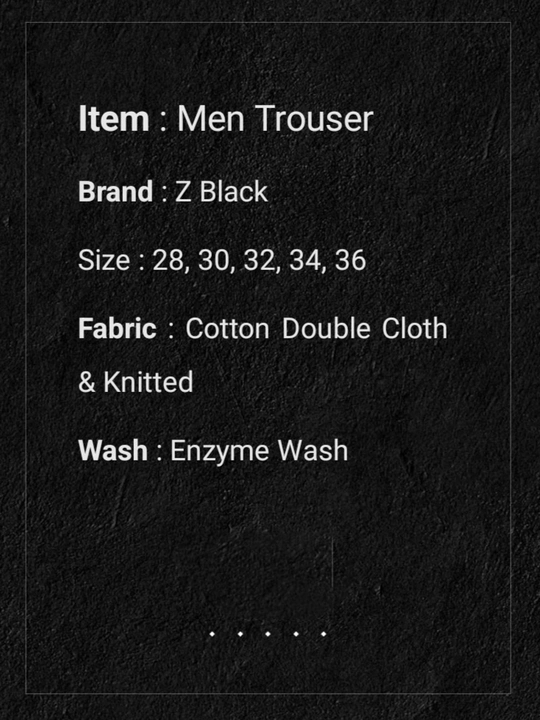 Z Black Men Cotton Trouser uploaded by OnlineKapde.com on 7/21/2023