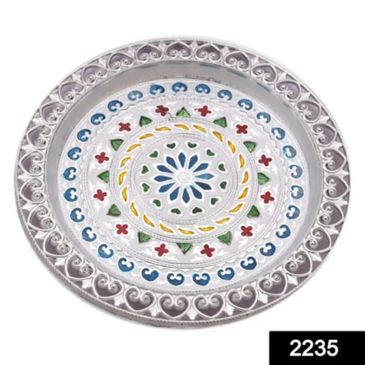 2235 Silver Plated Pooja Thali uploaded by DeoDap on 7/22/2023