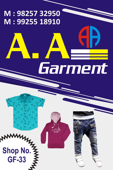 Visiting card store images of A A Garment