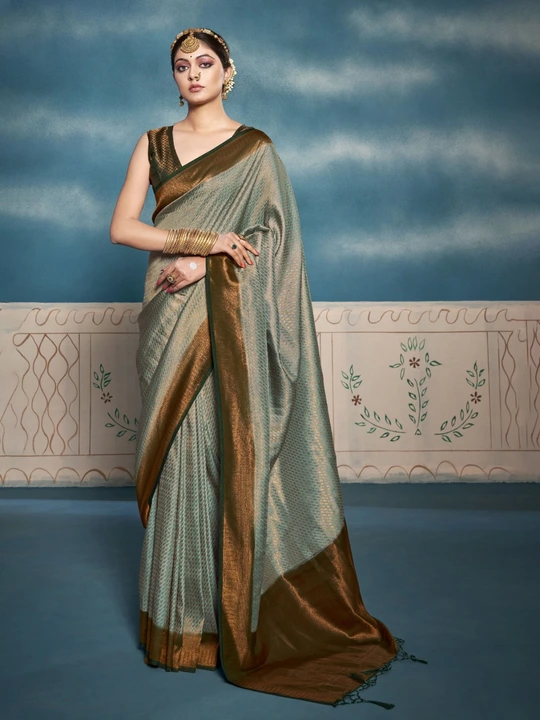 Soft Kanjivaram Silk with Chaap Dying Designer Saree uploaded by business on 7/22/2023