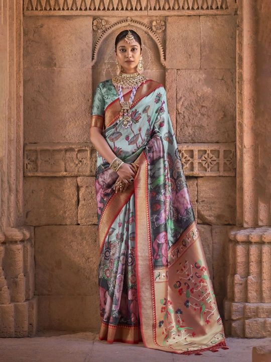 Soft Kanjivaram Silk with Chaap Dying Designer Saree uploaded by business on 7/22/2023