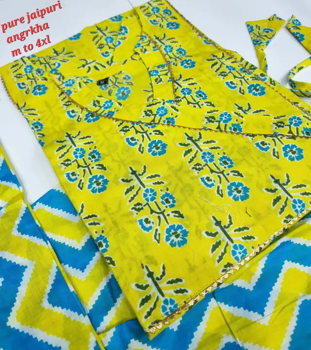 Angrakha Kurti Pant Set Cotton  uploaded by AJ FASHION on 7/22/2023