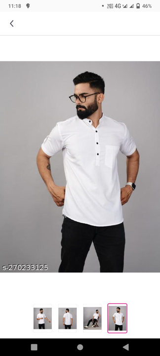 White sort kurta uploaded by Amaan collection on 7/22/2023